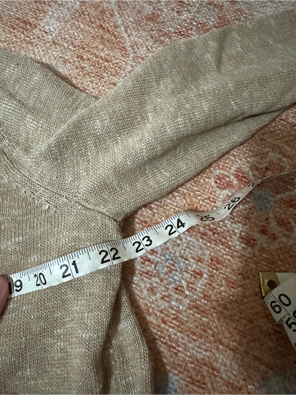 Eileen fisher Organic Cotton Linen Slub Top sweater beige tan size small - Picture 7 of 8